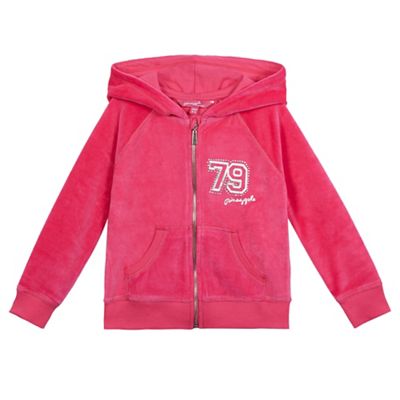 Pineapple Girls' pink logo print hoodie